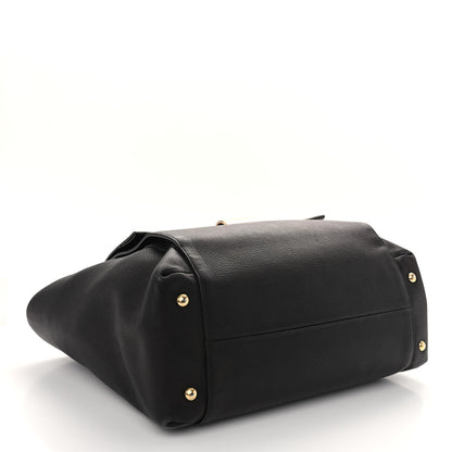 Salvatore Ferragamo Grained Calfskin Bitter Pocket Tote Black 4 of 15