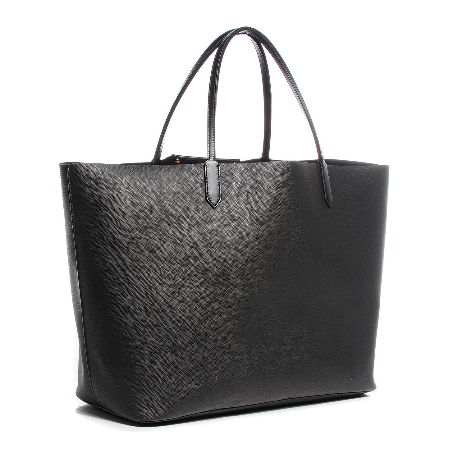 Textured Coated Canvas Rottweiler Pint Large Antigona Tote Black