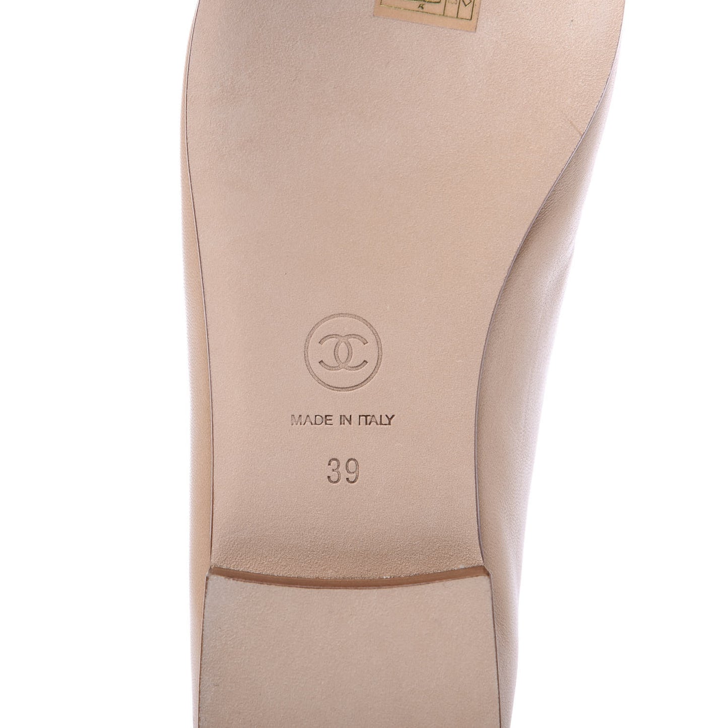 Lambskin Cap Toe CC Ballerina Flats 39 Beige