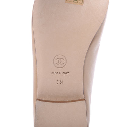 Chanel Lambskin Cap Toe CC Ballerina Flats 39 Beige 7 of 8