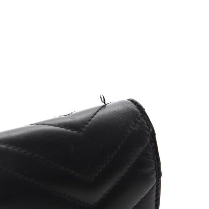 Gucci Calfskin Matelasse GG Marmont Chain Wallet Black 13 of 14