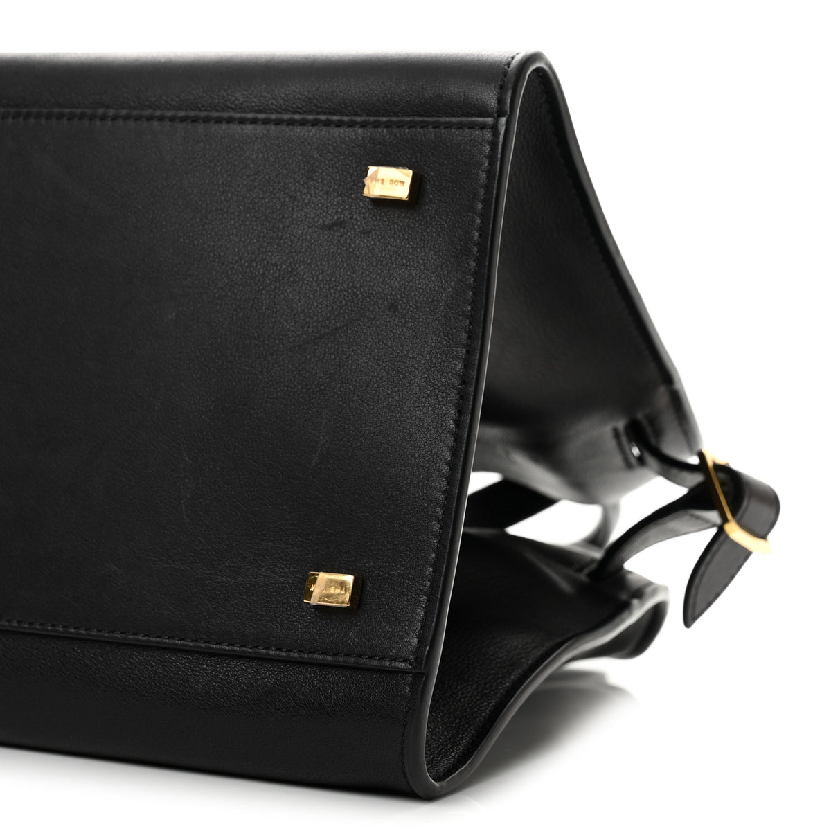 The Row Polished Saddle Calfskin Soft Margaux 12 Black 9 of 9