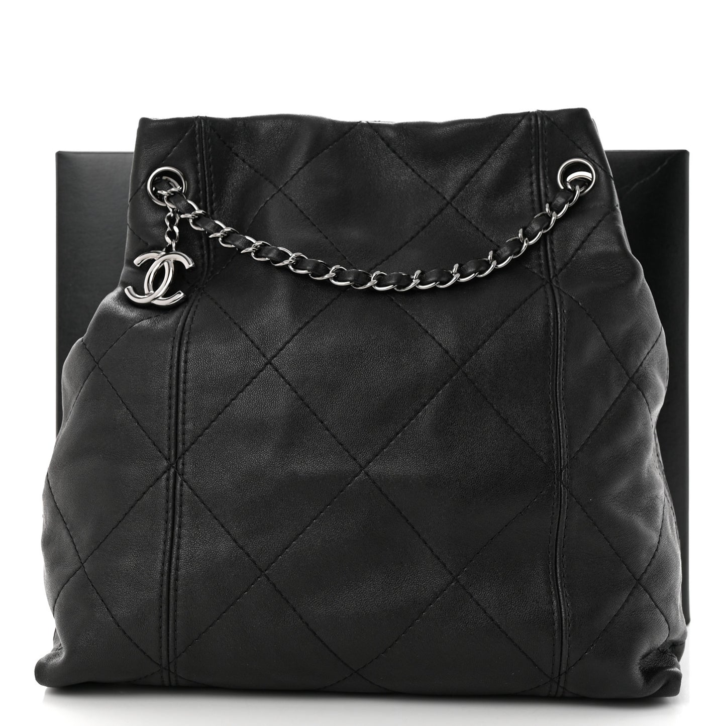 Lambskin Quilted Small Soft Touch Shoulder Bag Black