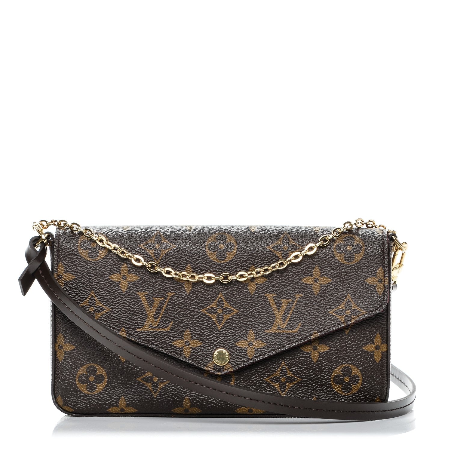 Louis Vuitton Monogram Pochette Felicie Chain Wallet Fuchsia 1 of 8
