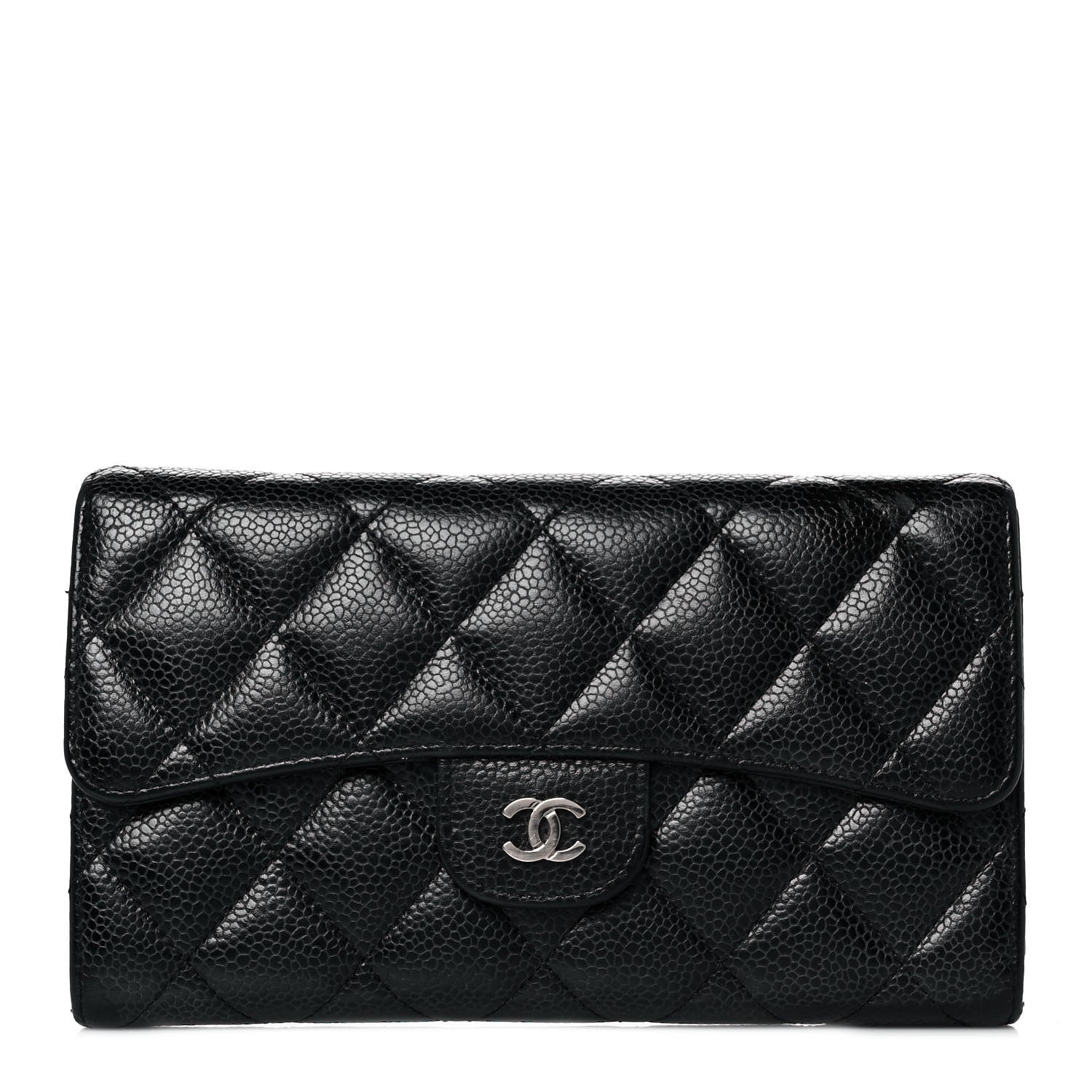Chanel Caviar Quilted Long Flap Wallet Black 1 of 12
