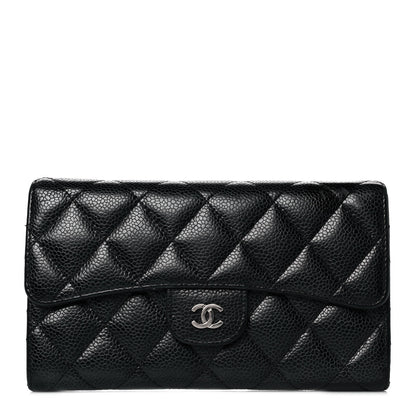 Chanel Caviar Quilted Long Flap Wallet Black 1 of 12