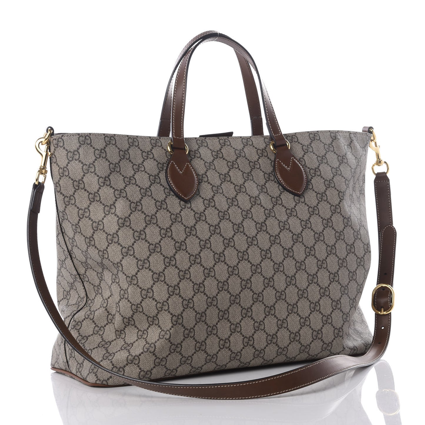 Soft GG Supreme Monogram Medium Crossbody Tote Beige Cuir