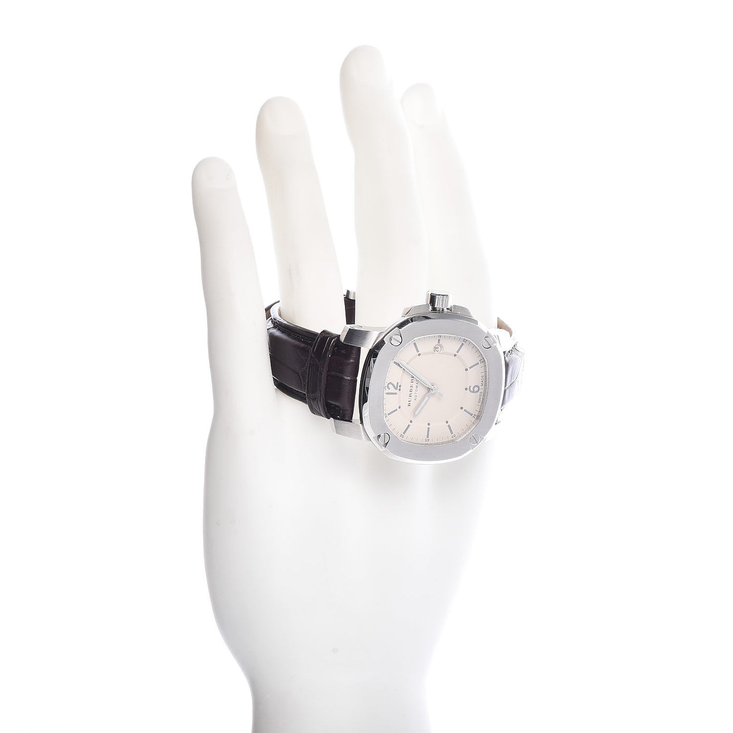 Stainless Steel Alligator 43mm The Britain Automatic Watch Ivory BBY1201