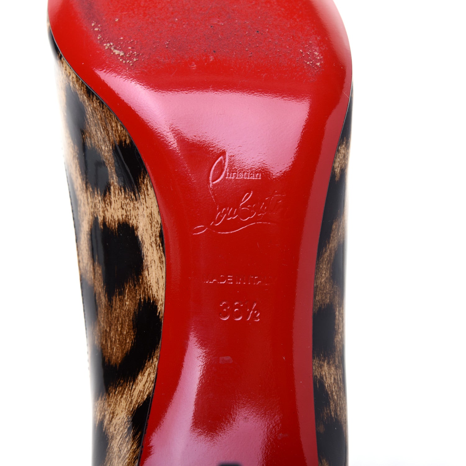 Christian Louboutin Patent Leopardino Decollete 70 Pumps 36.5 Brown 6 of 8