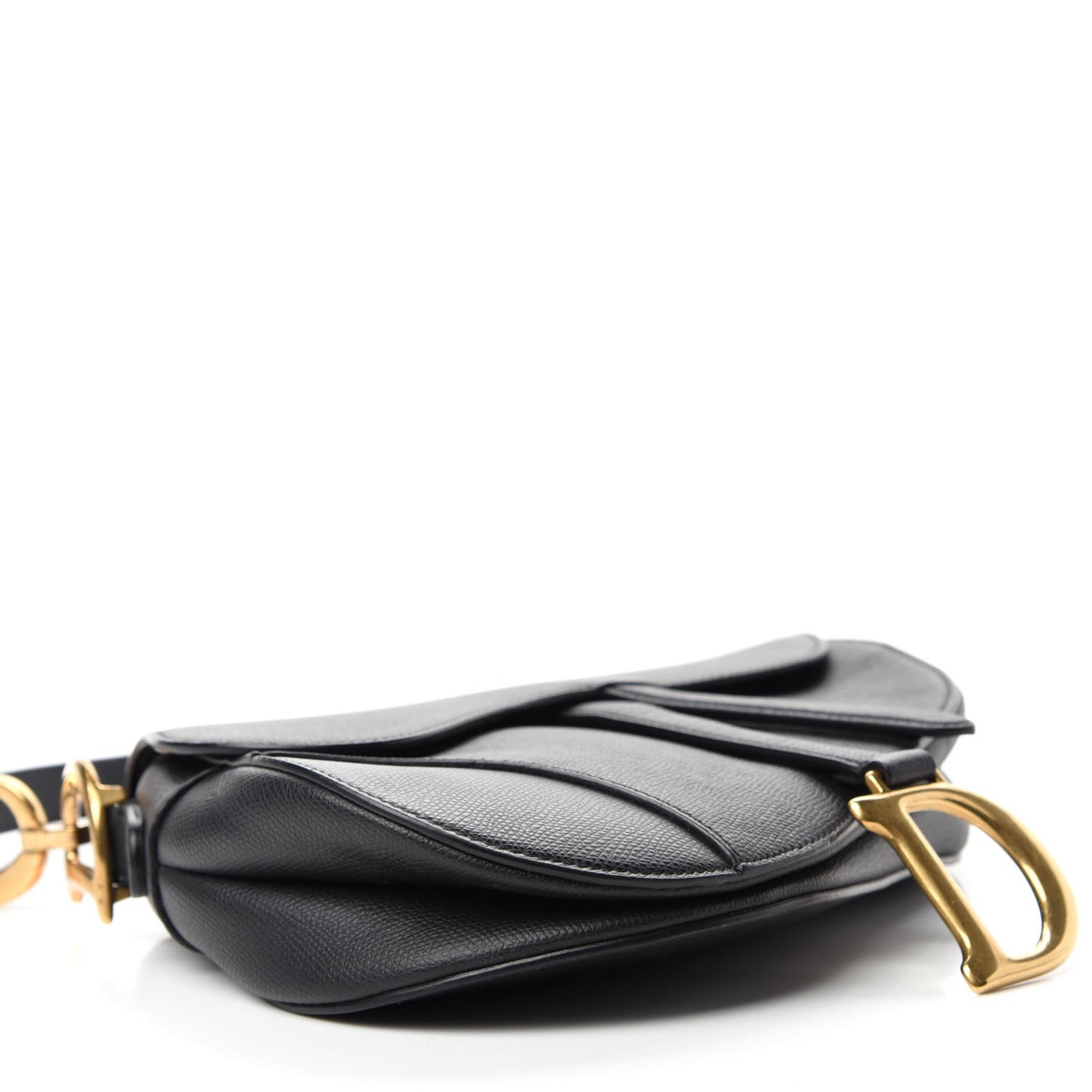 Grained Calfskin Saddle Bag Black