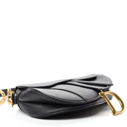 Christian Dior Grained Calfskin Saddle Bag Black 4 of 12