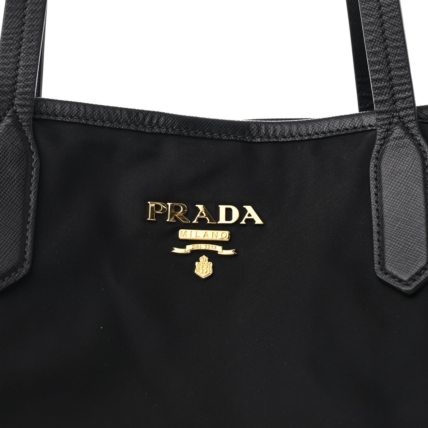 Prada Tessuto Nylon Saffiano Shopping Tote Black 8 of 11