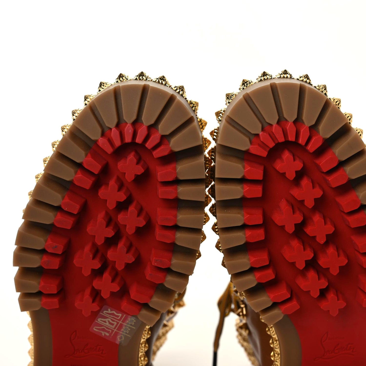 Christian Louboutin Calfskin Studded Shearling Yeti Donna Boots 36 Natural 8 of 9