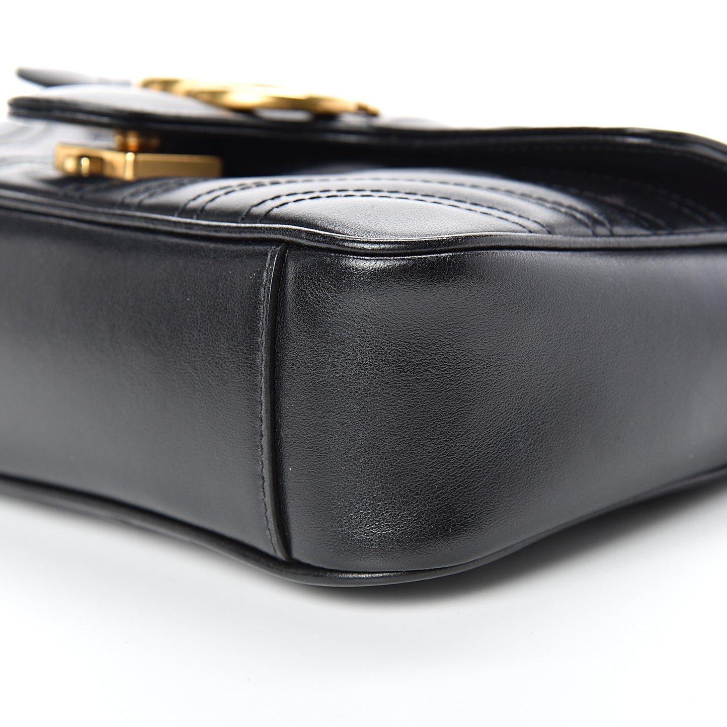 Calfskin Matelasse Mini GG Marmont Shoulder Bag Black