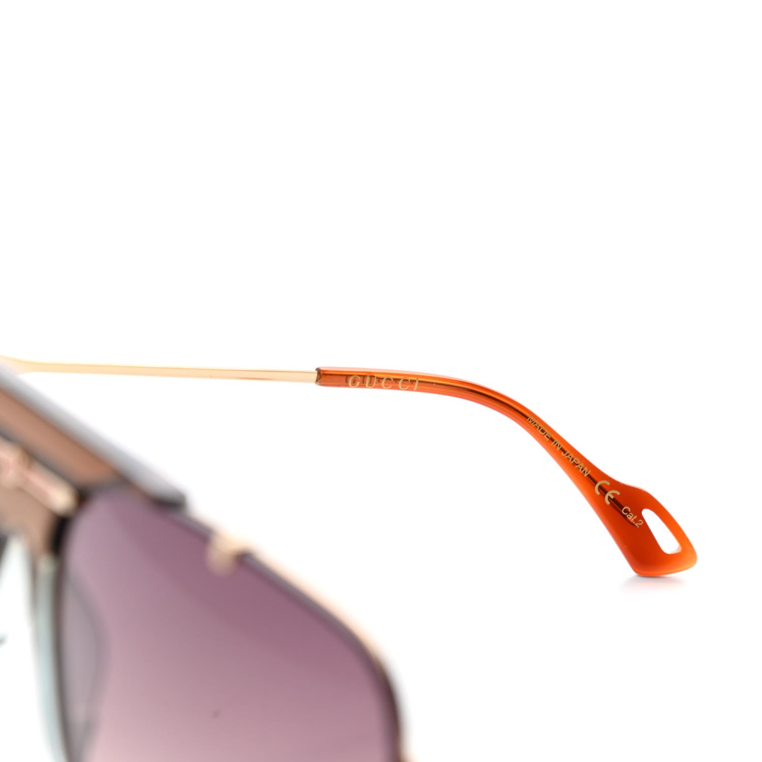 Gucci Metal Square Frame Sunglasses GG0739S Brown 6 of 8