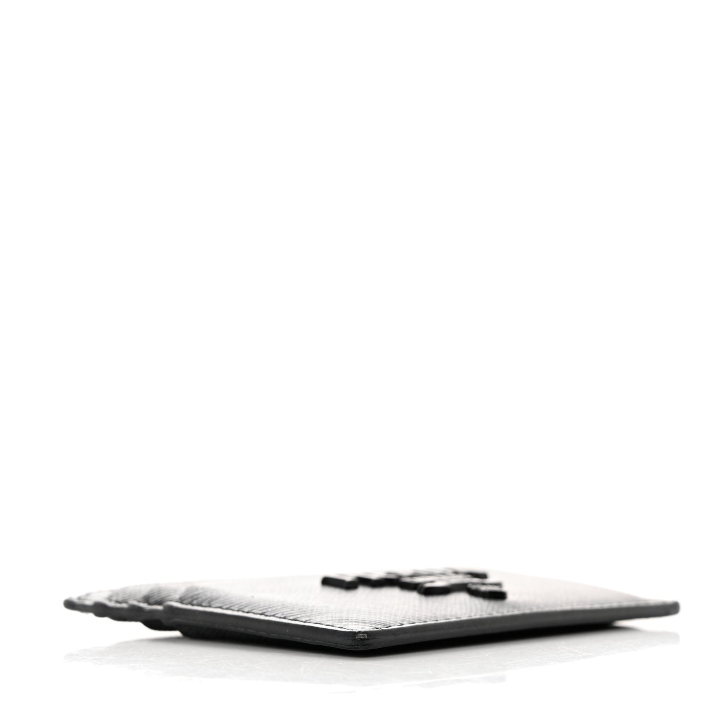 Saffiano Shine Monochrome Card Holder Black