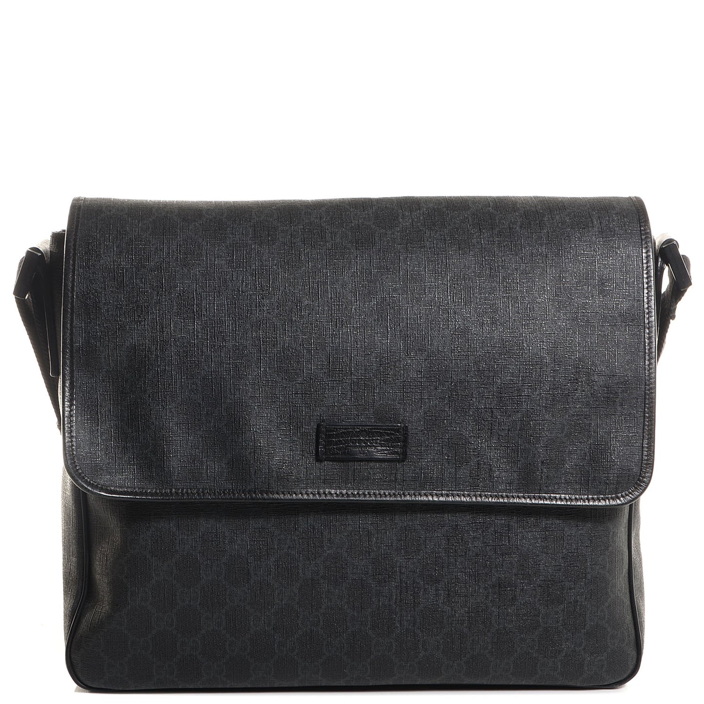 GG Plus Monogram Medium Flap Messenger Bag Black