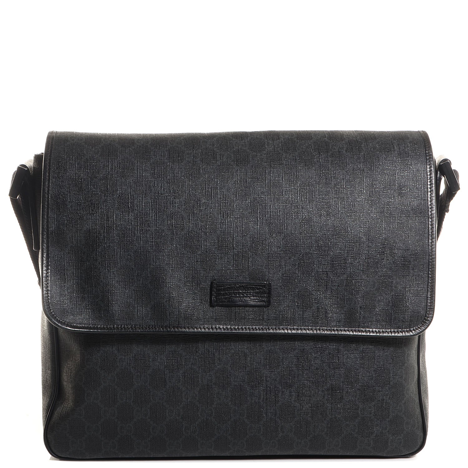 Gucci GG Plus Monogram Medium Flap Messenger Bag Black 1 of 7