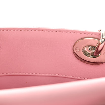 Christian Dior Lambskin Cannage Crystal Medium Lady D-Joy Light Pink 10 of 11