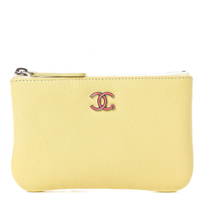 Chanel Goatskin Small CC Clover Cosmetic Case Yellow 1 of 8