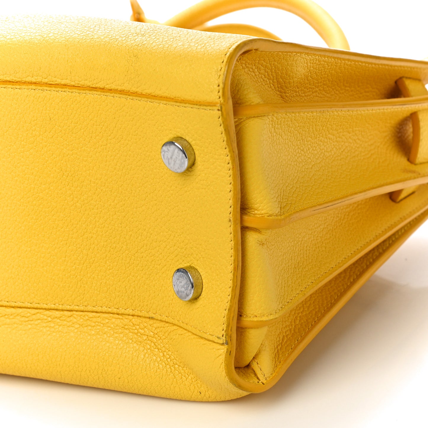 Grained Calfskin Baby Sac De Jour Yellow