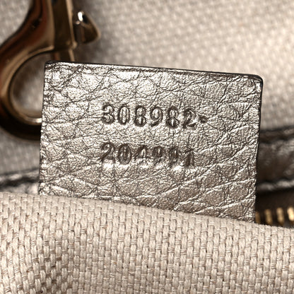 Gucci Metallic Pebbled Calfskin Medium Soho Chain Shoulder Bag Golden Beige 7 of 11