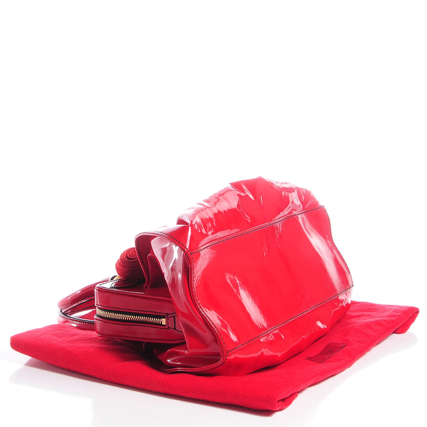 Valentino Garavani Coated Canvas Lacca Fleur Satchel Red 4 of 8