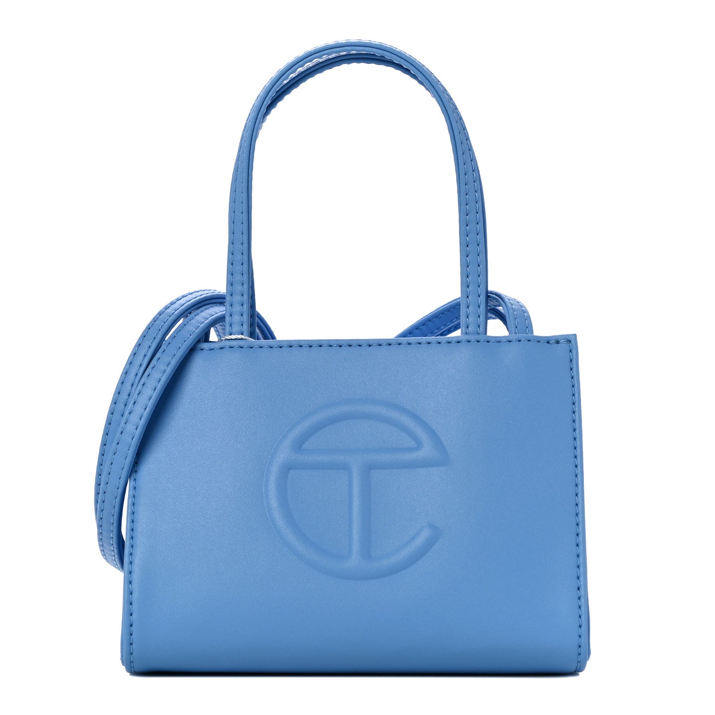 Vegan Leather Small Shopping Bag Cerulean