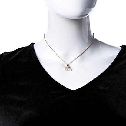 Hermes 18K Rose Gold Diamond Birkin Amulette Pendant Necklace 2 of 7