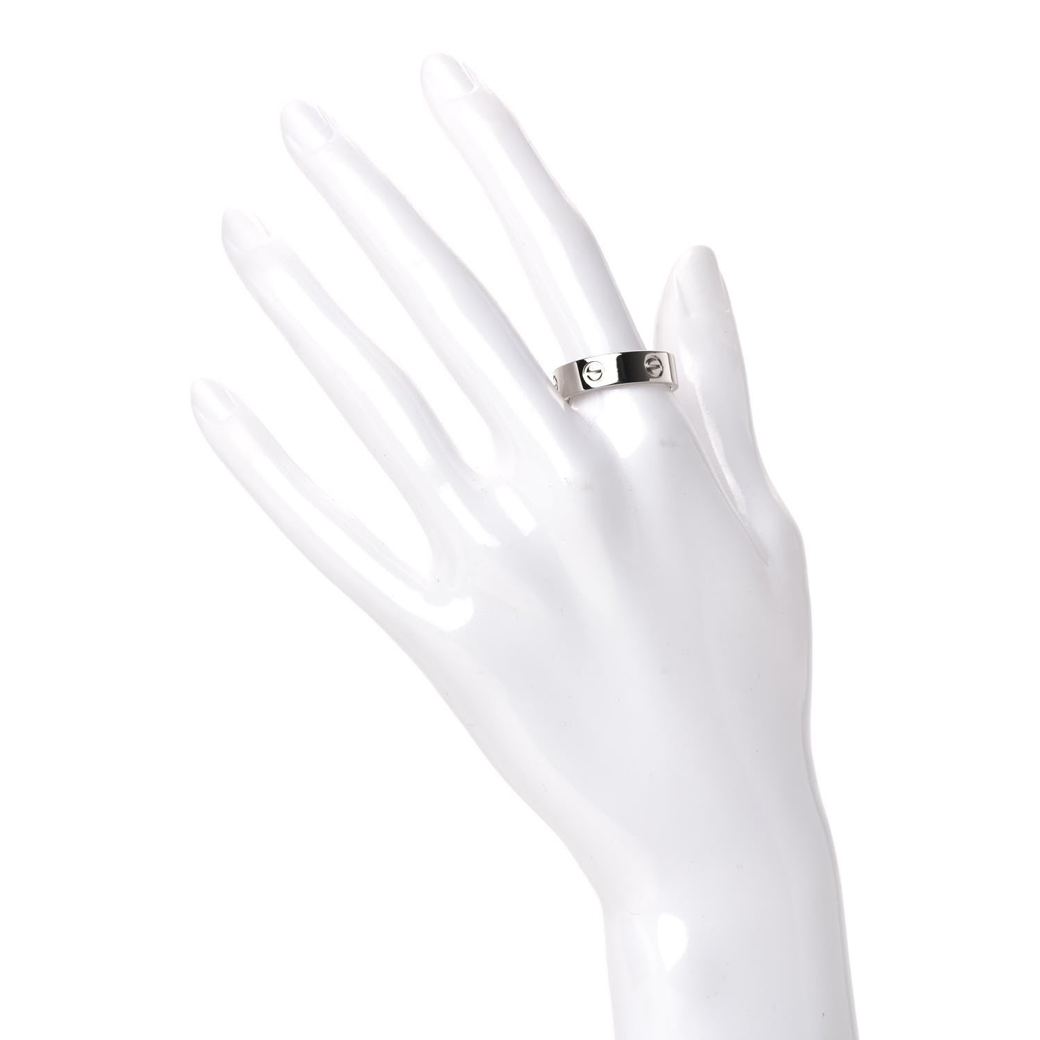 Cartier 18K White Gold 5.5mm LOVE Ring 61 9.5 2 of 5