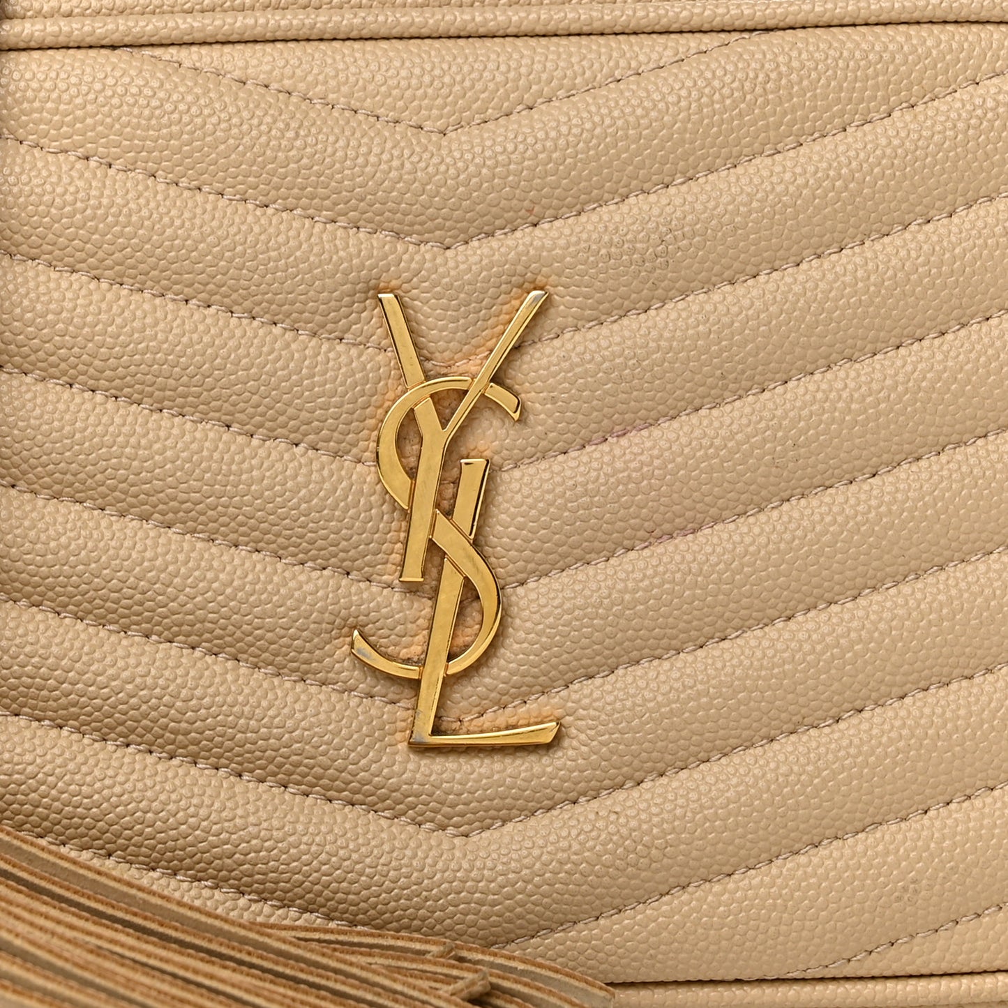 Grain De Poudre Matelasse Monogram Mini Lou Camera Bag Dark Beige