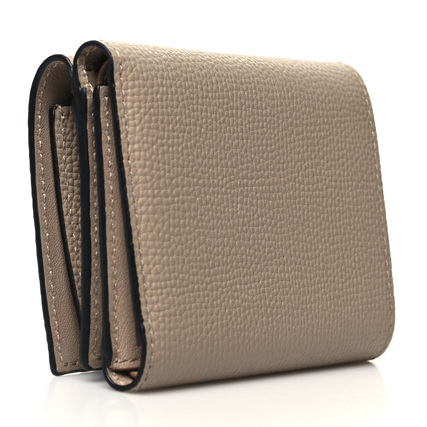 Loewe Pebble Grain Calfskin Anagram Small Vertical Wallet Sand 3 of 11