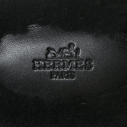 Hermes Calfskin Woolskin Carlotta Mules 38 Black 6 of 7