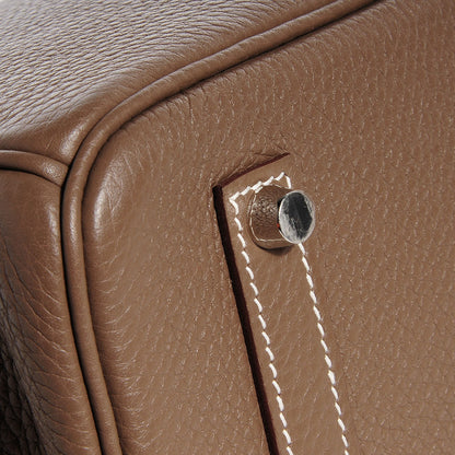 Hermes Taurillon Clemence Birkin 35 Etoupe 25 of 27