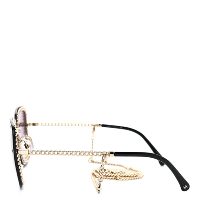 Chanel Chain Square Sunglasses 4244 Black 3 of 7