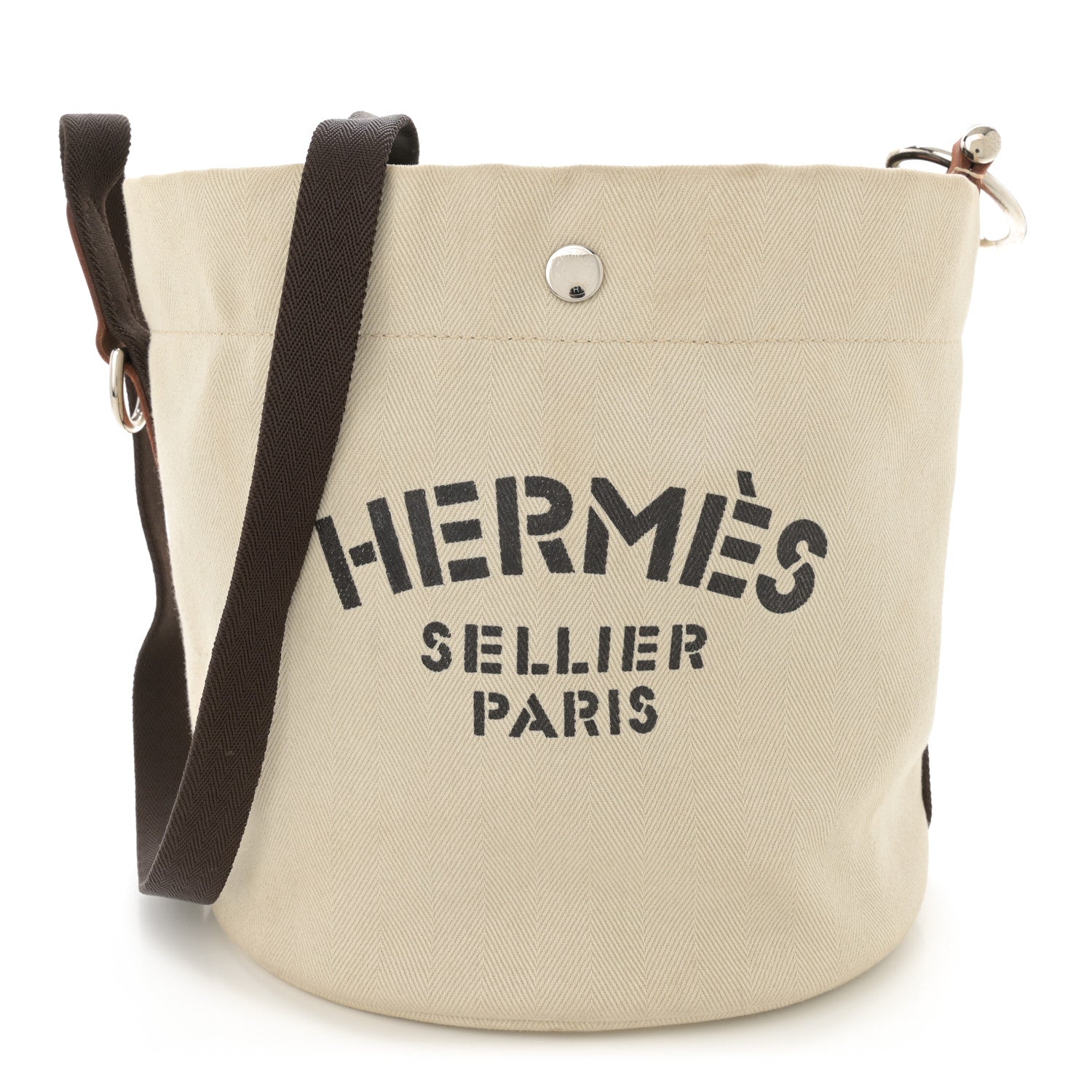 Hermes Natural Barenia Toile Sac De Pansage Grooming Bag 1 of 11