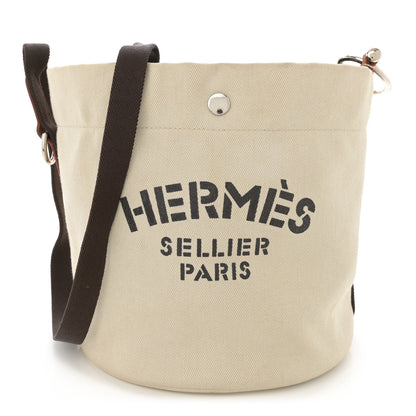 Hermes Natural Barenia Toile Sac De Pansage Grooming Bag 1 of 11