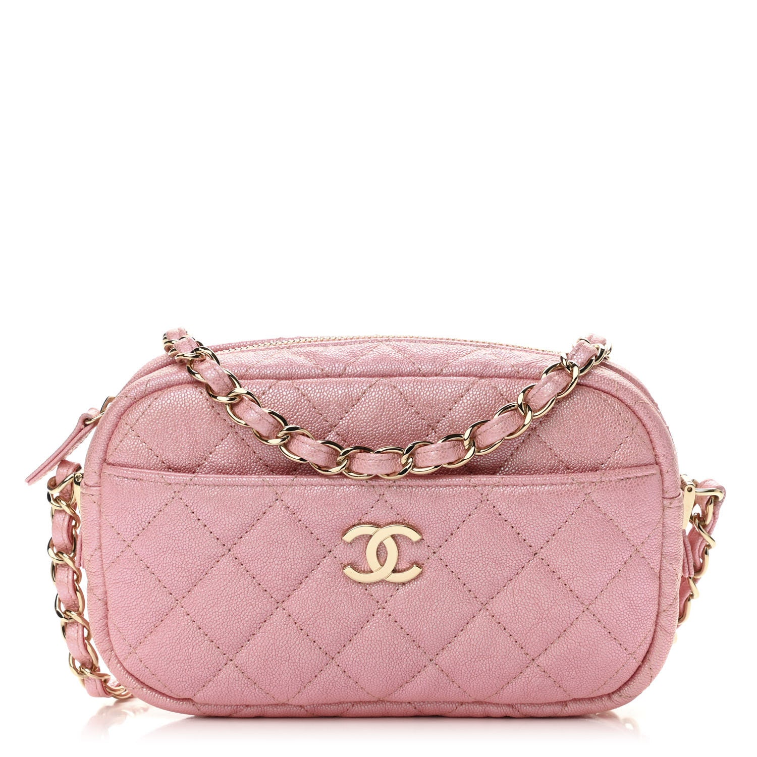 Chanel Iridescent Caviar Quilted Small Timeless Camera Case Pink 1 of 11