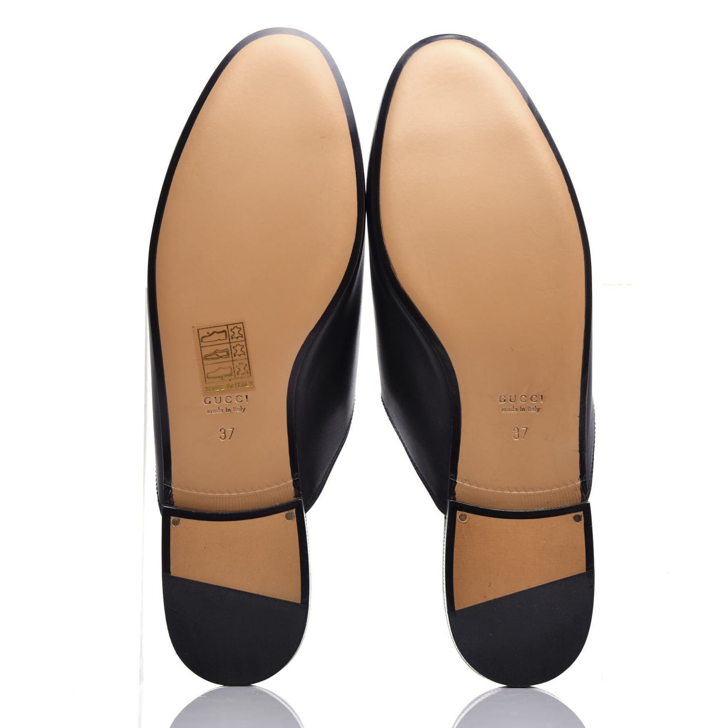Calfskin Flower Embroidered Princetown Slippers 37 Black