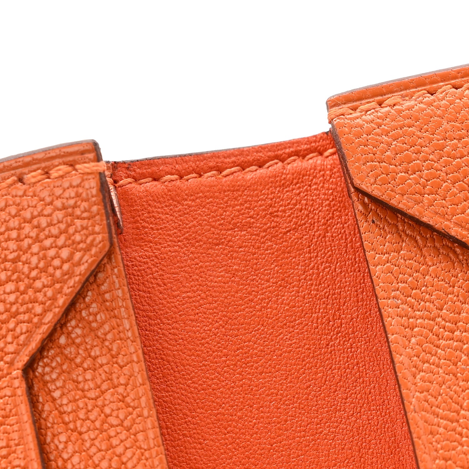 Hermes Chevre Mysore Bearn Card Holder Wallet Orange 8 of 10