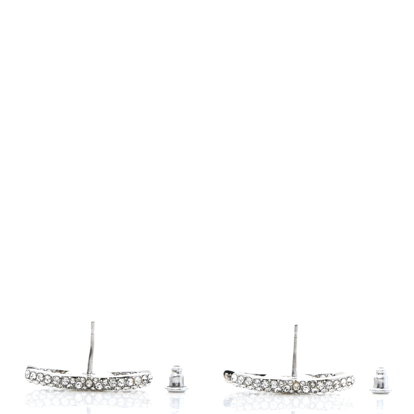 Crystal CC Treasure Chest Earrings Silver