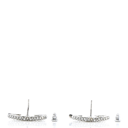 Chanel Crystal CC Treasure Chest Earrings Silver 4 of 4