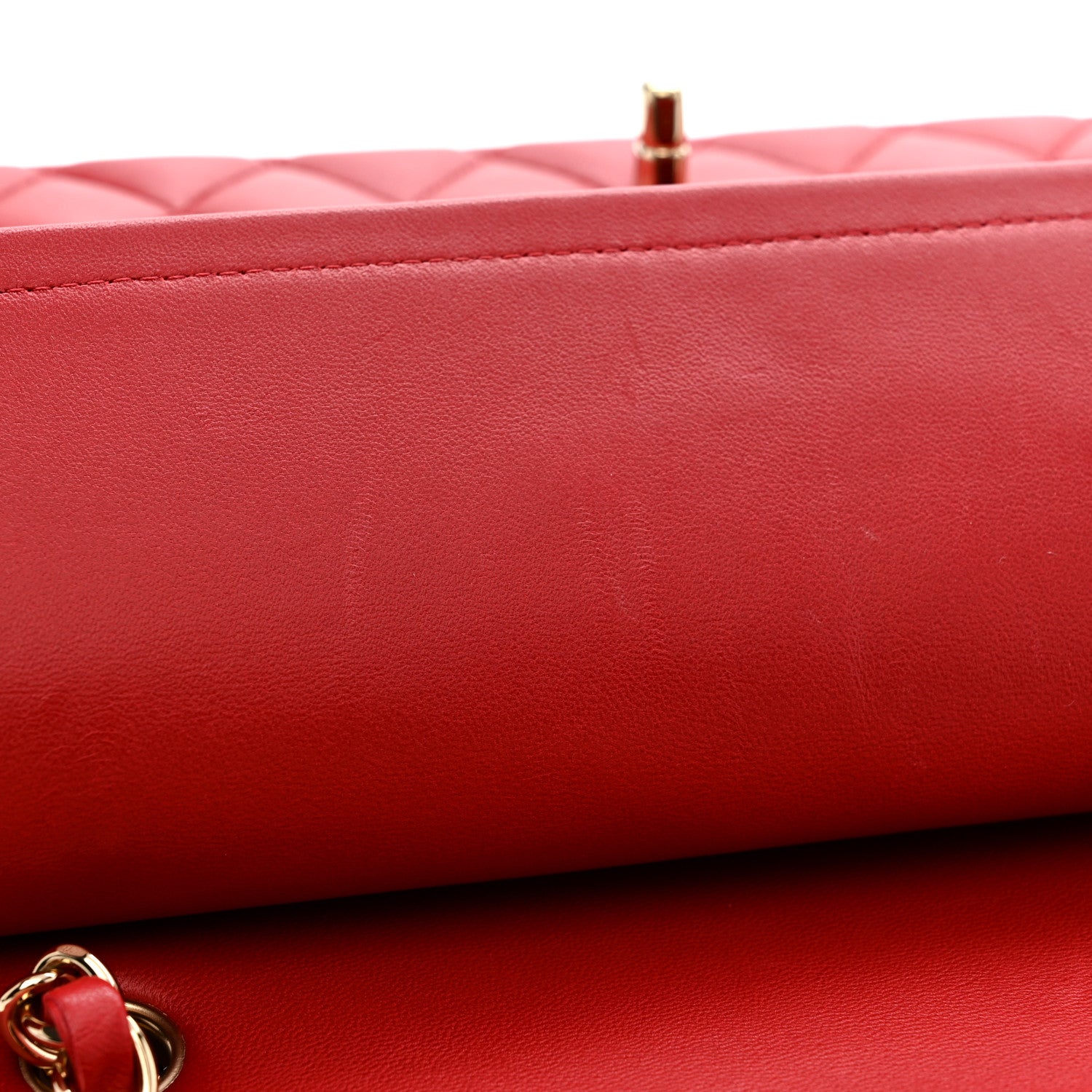 Chanel Lambskin Quilted Medium Double Flap Red 12 of 14