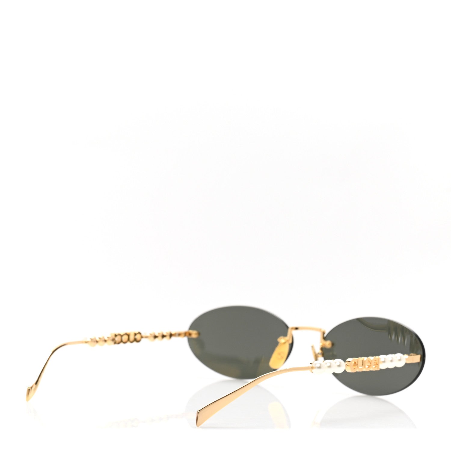 Gucci Metal Pearl Oval Sunglasses GG1922S Gold 4 of 9