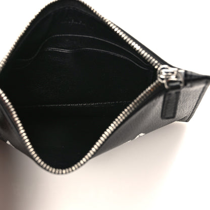 Balenciaga Grained Calfskin Logo Cash Passport Photo ID Zip Holder Black White 5 of 6