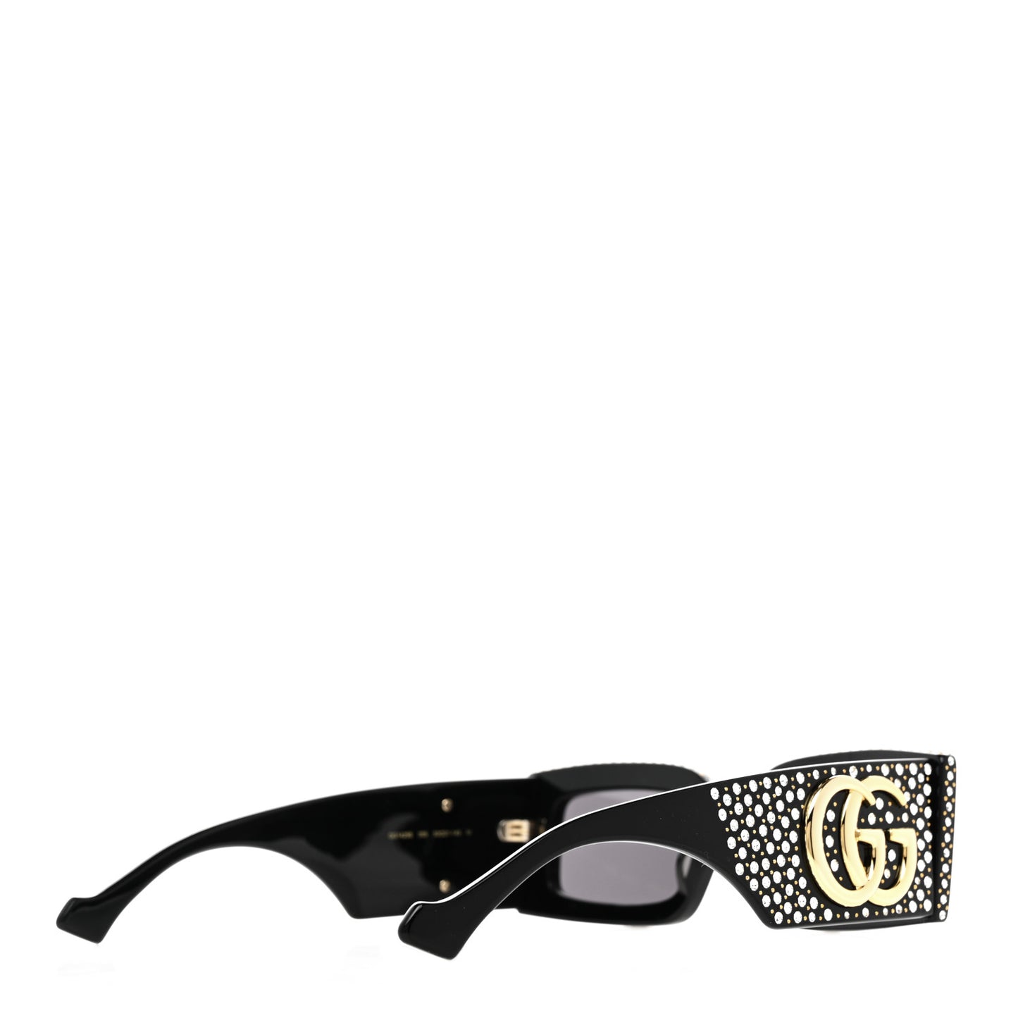 Acetate Rectangular Crystal Sunglasses GG1425S Black