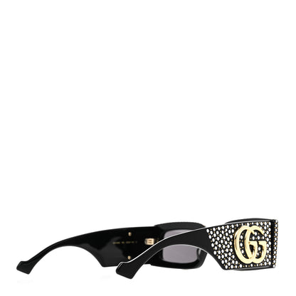 Gucci Acetate Rectangular Crystal Sunglasses GG1425S Black 4 of 7