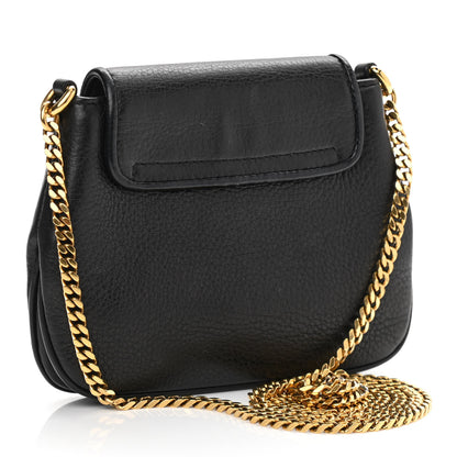 Gucci Pebbled Calfskin Small 1973 Chain Shoulder Bag Black 3 of 10