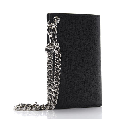 Saint Laurent Grain De Poudre North South Chain Wallet Black 3 of 6