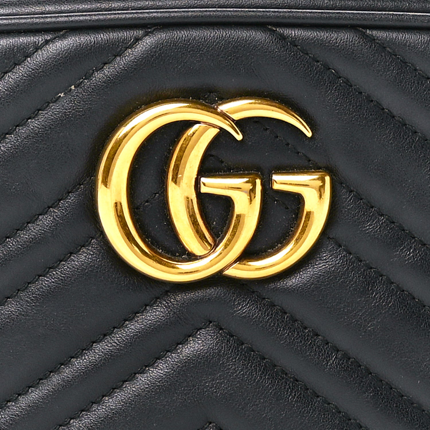 Gucci Calfskin Matelasse Small GG Marmont Chain Shoulder Bag Black 9 of 13